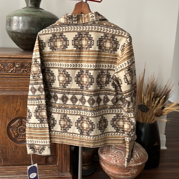 NWT Diane Gilman Southwestern Aztec Desert Print Jacket - Picture 7 of 9